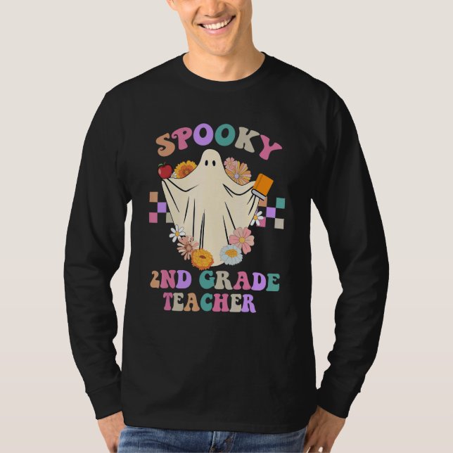 Camiseta Professor de segundo Spooky de Grau Brilhante de F (Frente)