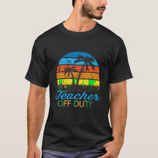 Camiseta Professor de serviço Retro Vintage Sunset Palm Bea