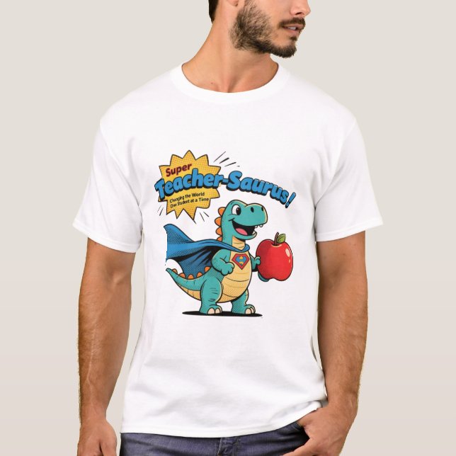 Camiseta Professor de Super Herói do Dinossauro Gift (Frente)