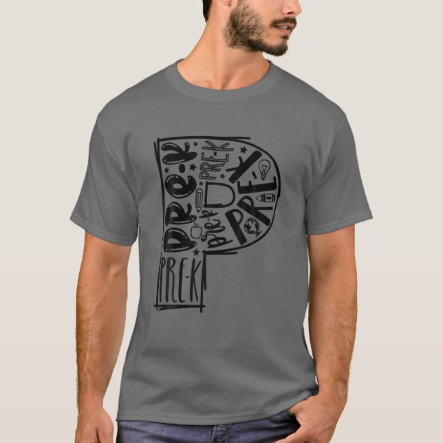 Camiseta Professor de Tipografia da Pré-escola (Frente)