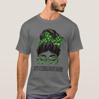 Camiseta Professor de treinador instrutivo Messy Bun Rua de