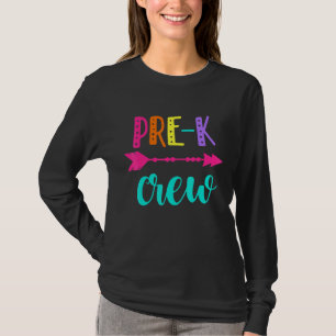 Camiseta Professor de Tripulação Pré-K Primeiro Dia da Esco