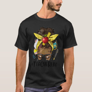 Camiseta Professor de Vida Negra Afro Coque Desarrumado Pro