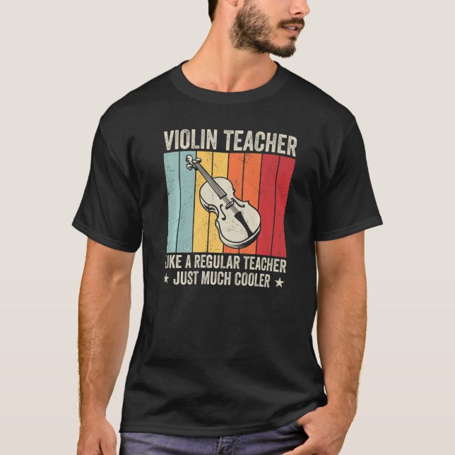 Camiseta Professor de violino, como um professor normal, ap (Frente)