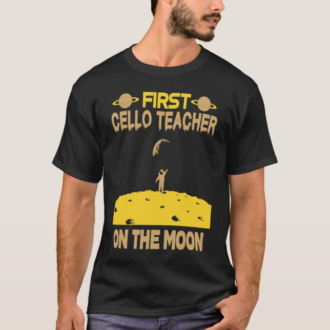 Camiseta Professor de Violoncelo Na Lua (Frente)