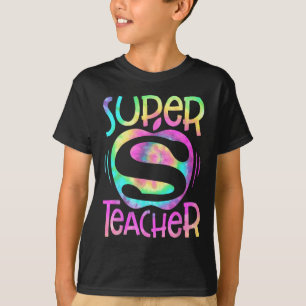 Camiseta Professor De Volta À Escola Apple Tie Dye Engraçad