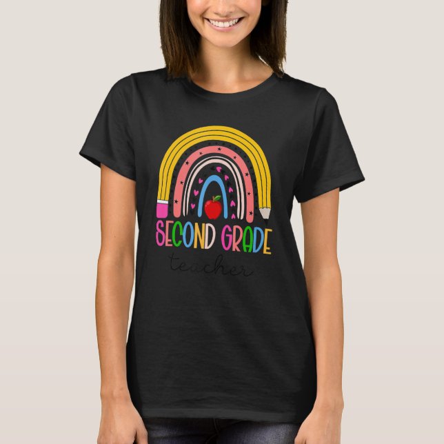 Camiseta Professor De Volta À Escola Boho Rainbow L (Frente)