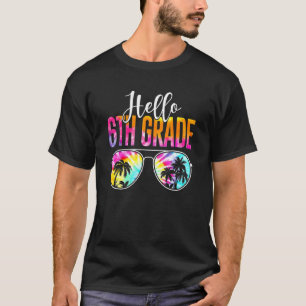 Camiseta Professor do 1º dia da escola, Tie Dye Hello, 6
