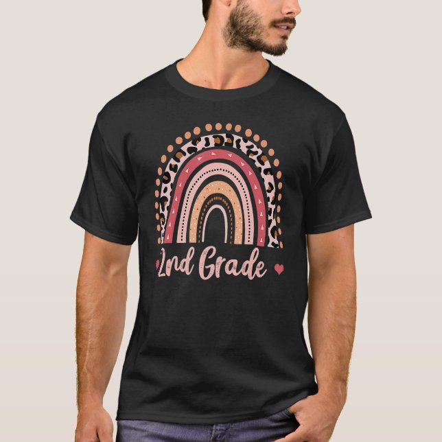 Camiseta Professor do 2º ano Arco-íris Volta às Aulas 2 (Frente)