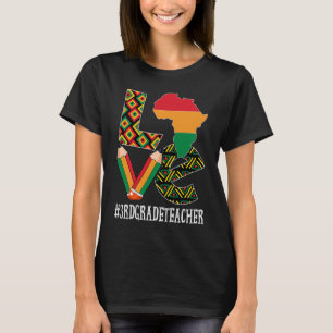 Camiseta Professor do 3º ano apaixonado por Black Hist afro