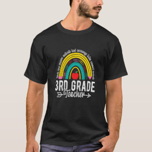 Camiseta Professor do 3º ano Arco-Íris Primeiro dia de volt