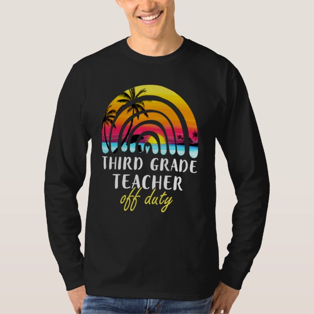 Camiseta Professor do 3º ano em Duty Beach Sunset Rainbow T (Frente)