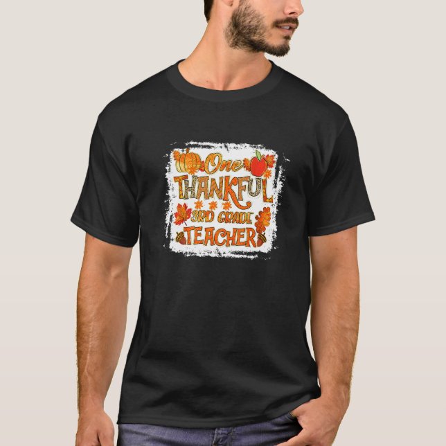 Camiseta Professor do 3º ano, Pumpkin Fall Leopard Th (Frente)