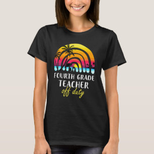 Camiseta Professor do 4º ano em Duty Beach Sunset Rainbow T