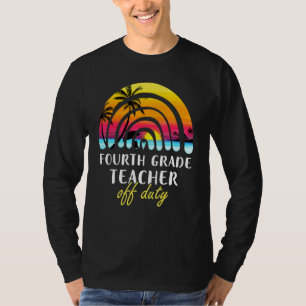 Camiseta Professor do 4º ano em Duty Beach Sunset Rainbow T