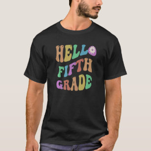 Camiseta Professor do 5º ano de Retrô Ensino 5 Grader