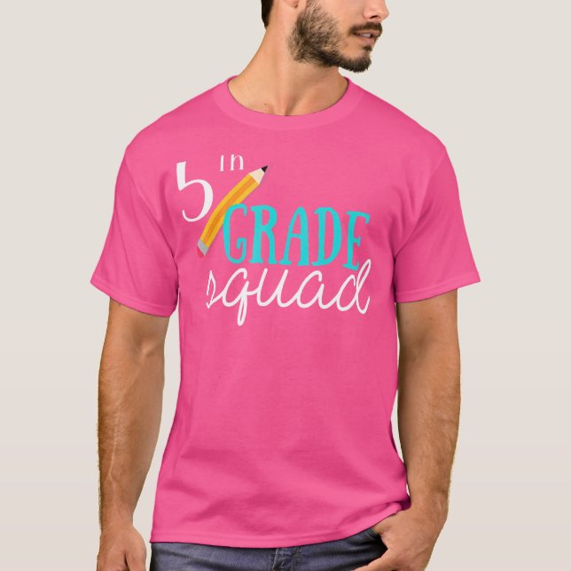 Camiseta Professor do 5 5º ano da equipe de volta à escola (Frente)