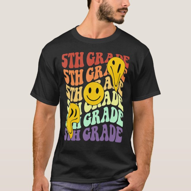 Camiseta Professor do 5 5º ano de volta à Escola Retro S (Frente)