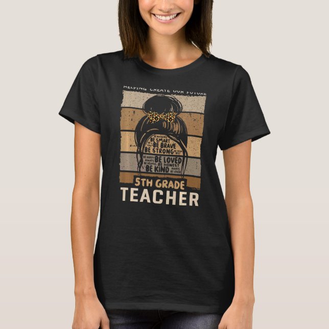 Camiseta Professor do 5 e Escola Secundária do Quinto Grau (Frente)