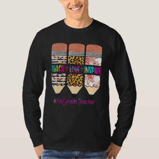 Camiseta Professor do 7º Ano Ensina Amor Inspirar Lápis Leo