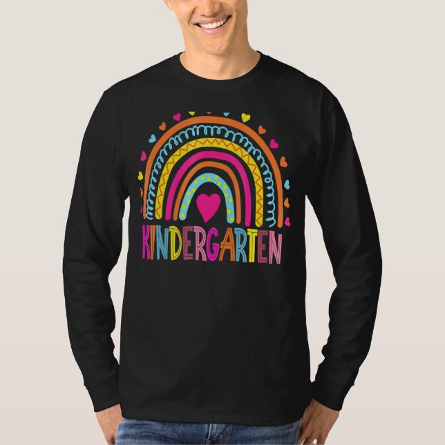 Camiseta Professor do Jardim de Infância Boho Arco-Íris no  (Frente)