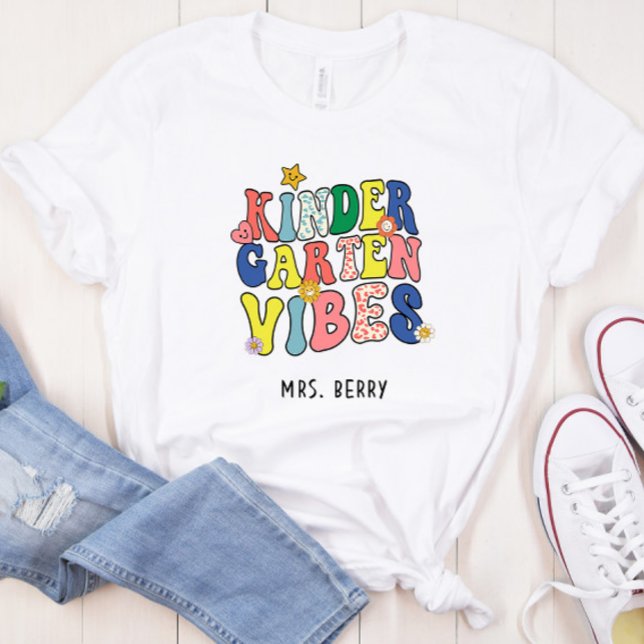 Camiseta Professor do Jardim de Infância Vibes (Criador carregado)