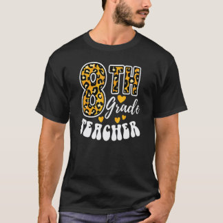Camiseta Professor do Oitavo Ano Estampa de Leopardo 8ª Sér