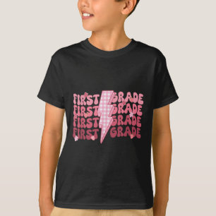 Camiseta Professor do Primeiro Ano Retro Raio de Volta às A