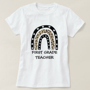 Camiseta Professor do primeiro grau do Leopard Rainbow