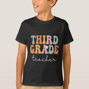 Camiseta Professor do Terceiro Ano Retro Groovy Vintage Pri