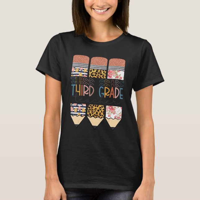 Camiseta Professor do Terceiro Grau Leopard Pencil De Volta (Frente)
