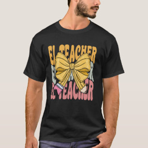 Camiseta Professor EL Groovy Coquette Laço Engraçado Divert