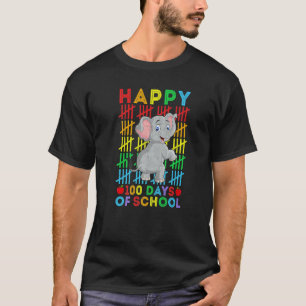 Camiseta Professor Elefante Aluno Feliz 100 Dias de Escola