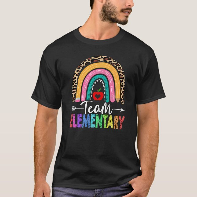 Camiseta Professor Elementar Da Equipe Rainbow Leopardo De  (Frente)