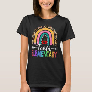 Camiseta Professor Elementar Da Equipe Rainbow Leopardo De 