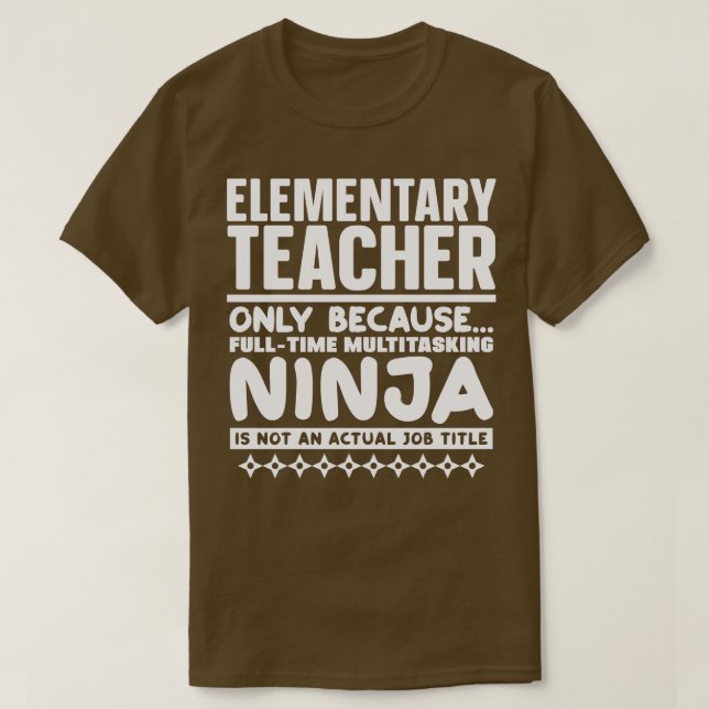 Camiseta Professor elementar Ninja (Frente do Design)