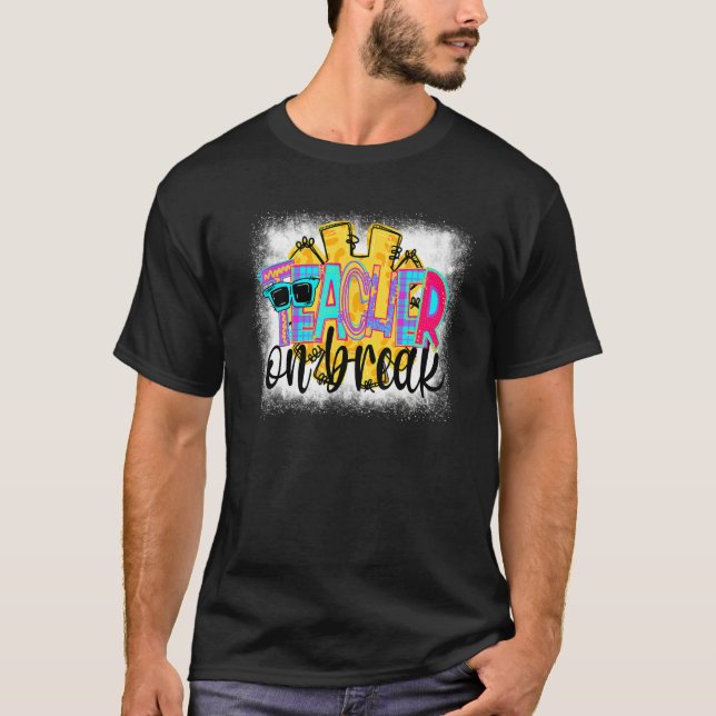 Camiseta Professor Em Break Hello Summer Break Feliz Dia Pa (Frente)