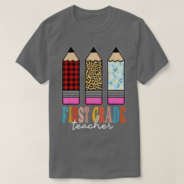 Camiseta Professor Engraçado Engraçado Lápis-Leopardo De Vo (Frente do Design)