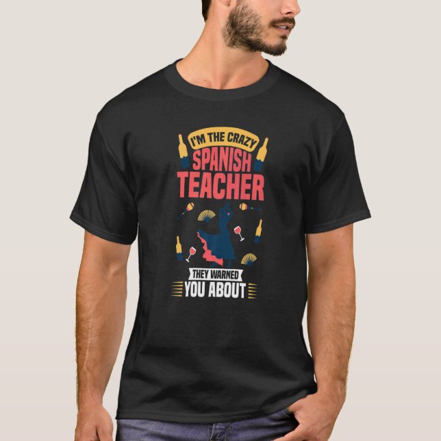 Camiseta Professor espanhol Espanha Linguagem de Lição de L (Frente)