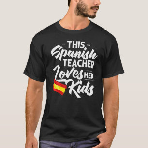 Camiseta Professor espanhol Espanha Linguagem de Lição de L