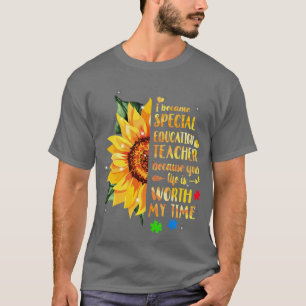 Camiseta Professor especial de educação Sunflower Autism Aw