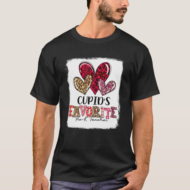 Camiseta Professor favorito de pré-K Valentin, Cupido Coraç (Frente)
