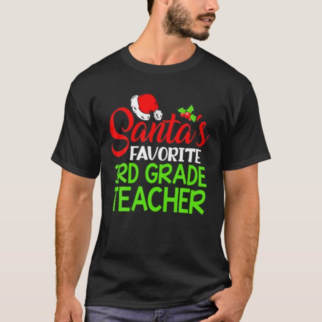 Camiseta Professor favorito do 3º grau Engraçado Natal Sant (Frente)