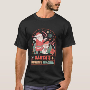 Camiseta Professor favorito Retro Groovy Sch de Natal