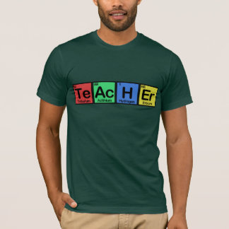 Camiseta Professor feito de cores dos elementos