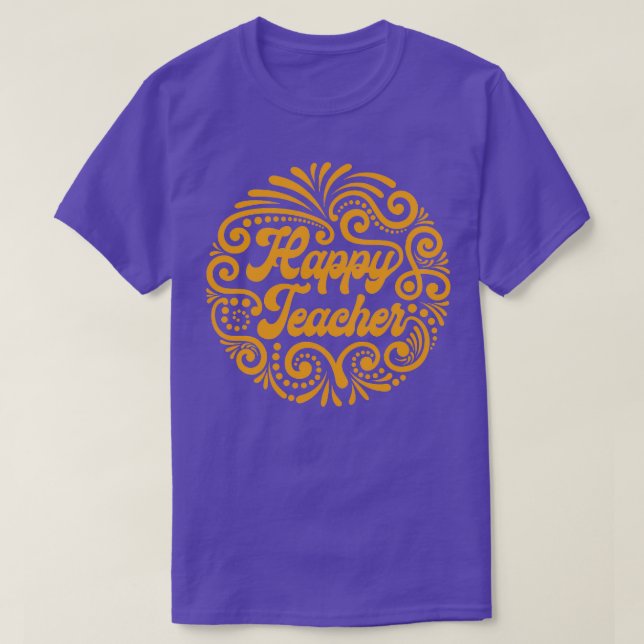 Camiseta Professor Feliz Estilo de Comemoração (Frente do Design)