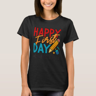 Camiseta Professor Feliz Primeiro Dia Vamos Dar Boas-Vindas