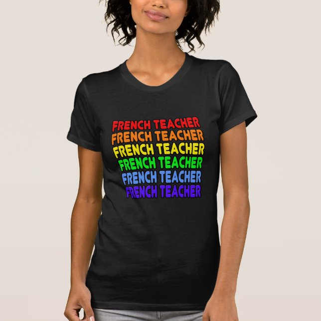 Camiseta Professor francês Rainbow (Frente)