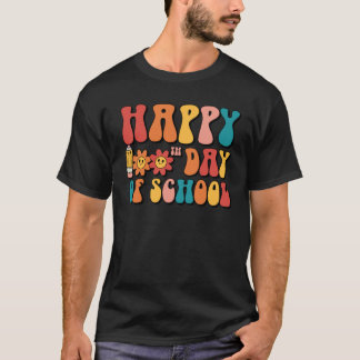 Camiseta Professor Groovy 100 Dias de Escola Aluno Feliz 10