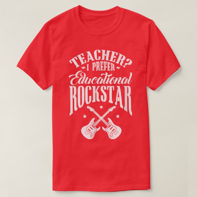 Camiseta Professor I Prefere Guitarra Rockstar Educacional  (Frente do Design)